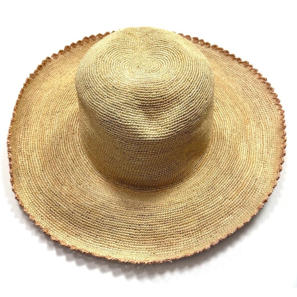 G. Viteri Scalloped Straw Hat - Picture 2 of 7